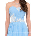 Grace Karin Sweetheart Strapless palabra de longitud azul claro vestido de fiesta CL6107-3 #